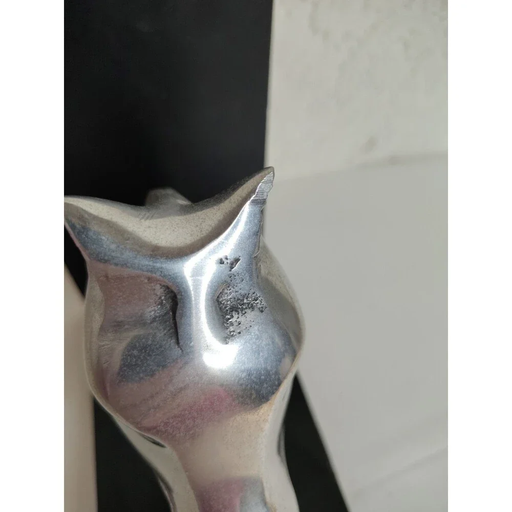Horse head book end only 1 pc 6 3/4 inches aluminum and wood